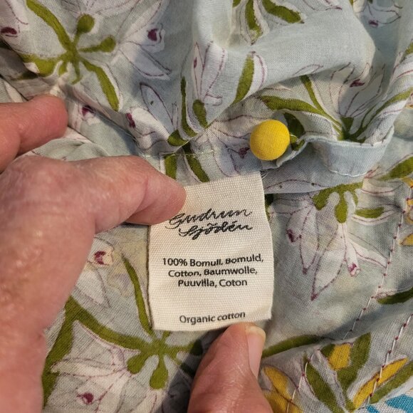 Gudrun Sjoden Green and Yellow Floral Midi Dress - Picture 8 of 9